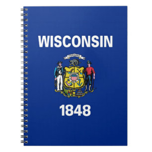 Notitieboek met de vlag van de staat Wisconsin