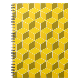 Notitieboek met gele kubus