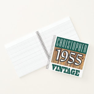 Notitieboek met jaar 1955 Vintage naam