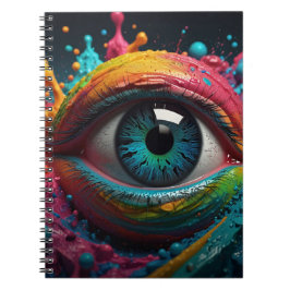 Notitieboek met kleurrijk oogontwerp