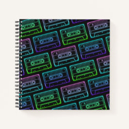 Notitieboek met Neon Multicolor Cassettepatroon