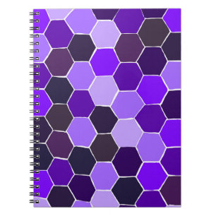 notitieboek met Paars hexagon quilt patroon