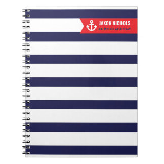 Notitieboek met rode en zeemacht