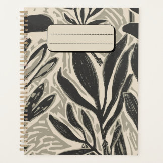 Notitieboek met rustieke eucalyptusbladeren en tak