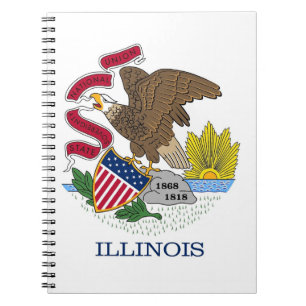 Notitieboek met vlag van Illinois