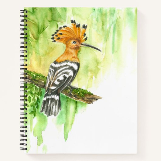 Notitieboek met Waterverf Hoopoe (Voorkant)