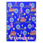 Notitieboek, nummer 3 Happy 3rd Birthday Notes Blu Notitieboek (Voorkant)