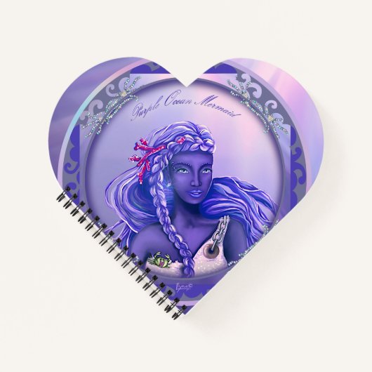 Notitieboek Paarse Oceaan Mermaid (Voorkant)