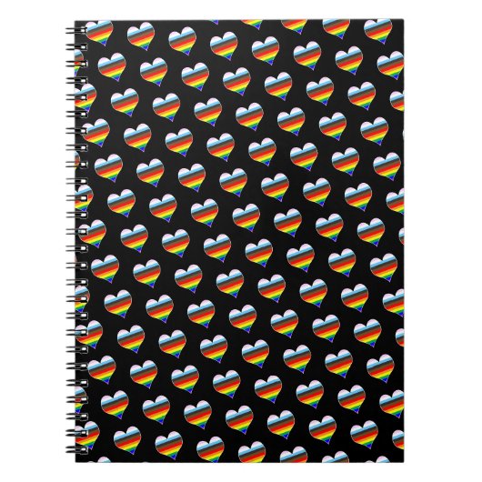 Notitieboek Rainbow Heart Pattern (Voorkant)