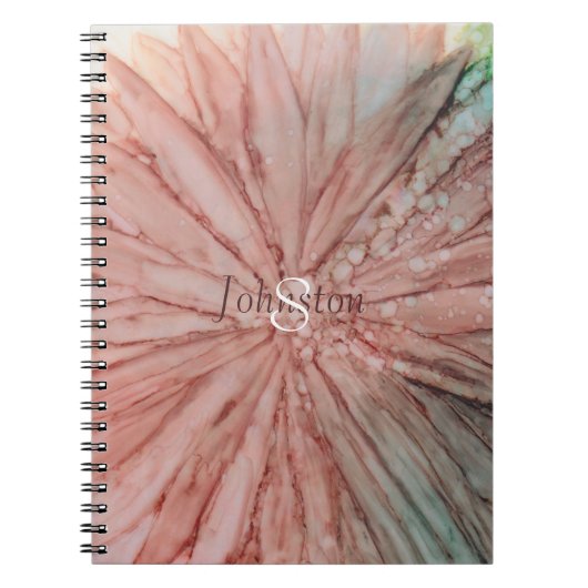 Notitieboek "Roze bloemen" Personaliseren (Voorkant)