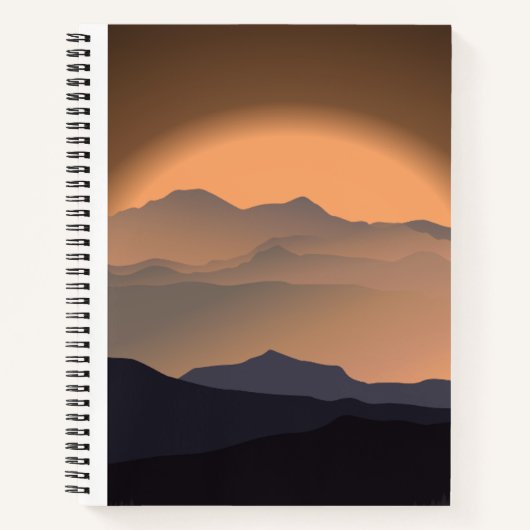 Notitieboek "Sunset minimalistisch gebergte" (Voorkant)