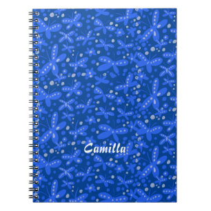 Notitieboek van blauwe vlinders