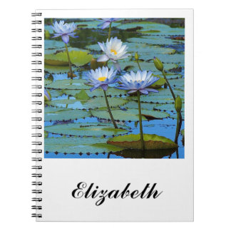 Notitieboek van blauwe waterlippen
