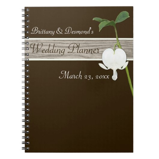 Notitieboek van bruine bloeding Heart Wedding Plan (Voorkant)