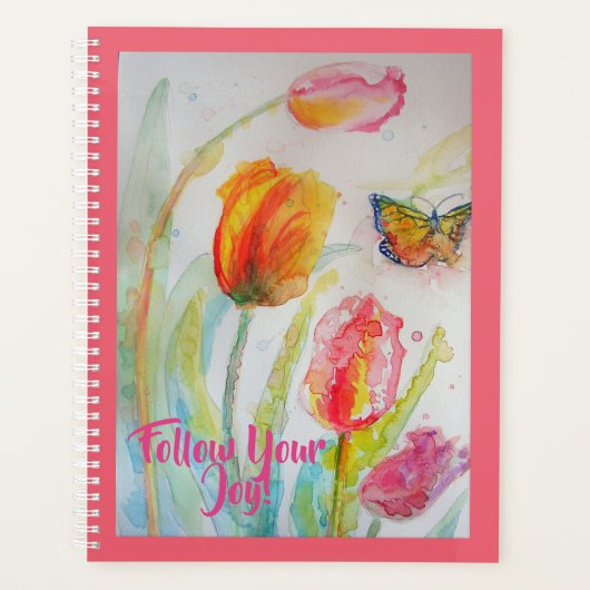 Notitieboek van de Floral Flowers van de roze Tulp (Voorkant)