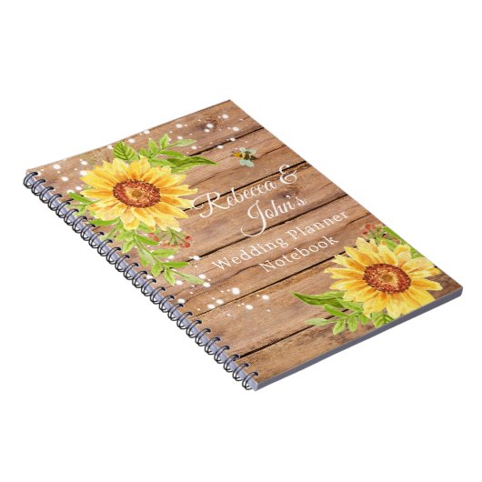 Notitieboek van de Rustic Yellow Sunflower Wedding (Rechterzijde)