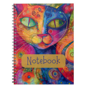 Notitieboek van kleurrijke katten