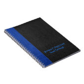 Notitieboek van leder uit zwart en blauw kunstvet (Rechterzijde)