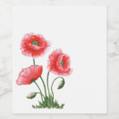 Notitieboek van mooie veldpoppies wijn etiket (Enkel label)