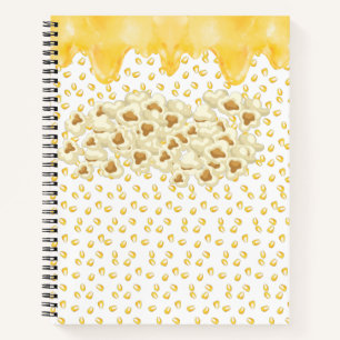 Notitieboek van popcorn en gesmolten boter