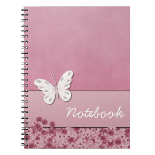 Notitieboek van vlinder en bloemen