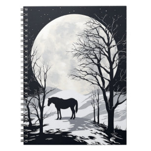 Notitieboek Volle Maan met Paardensilhouet
