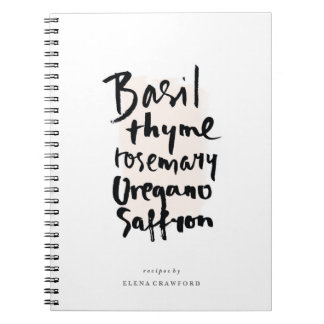 Notitieboek voor kruiden Brush Typografie