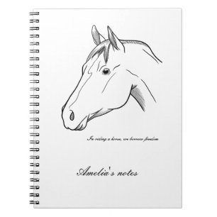 Notitieboek voor paardenminimalistisch lijnontwerp