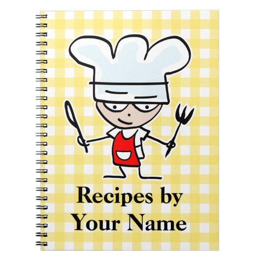 Notitieboek voor persoonlijk recept | cartoon chef (Voorkant)