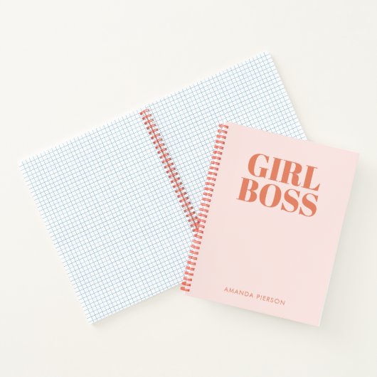 Notitieboek voor Roodretro Rood Rood Rood GIRL BOS (Binnen)