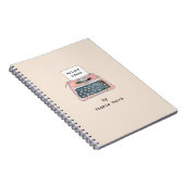 Notitieboek voor spoedroze retro-typemachine (Rechterzijde)