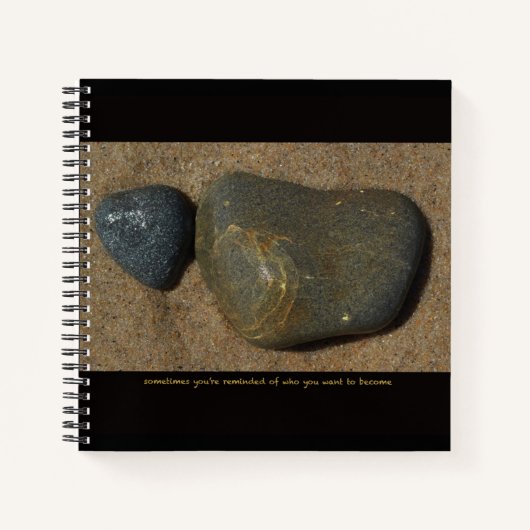 Notitieboek w. afbeelding van steen + inspirerend  (Voorkant)