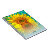 Notitieboek:  Zonnebloem met kleurbreuk Notitieboek (Rechterzijde)