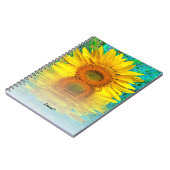 Notitieboek:  Zonnebloem met kleurbreuk Notitieboek (Linkerzijde)