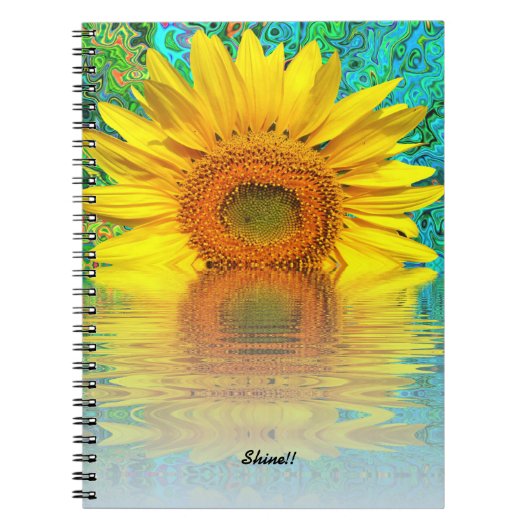 Notitieboek:  Zonnebloem met kleurbreuk Notitieboek (Voorkant)