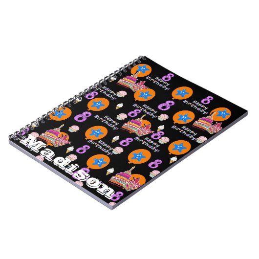 Notitieboekje, #8 Gelukkige 8e verjaardag notities Notitieboek (Linkerzijde)