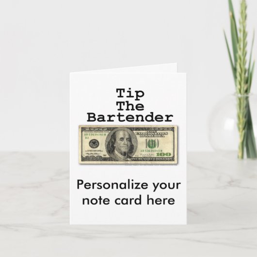 Notitiekaart - GEef DE BARTENDER FOoi! (Voorkant)