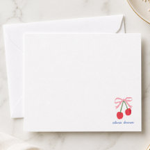 Notitiekaart | Kersen Coquette Strik Mooie Illustr