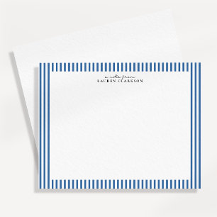 Notitiekaart Met Blauwe Streep Rand Kaart