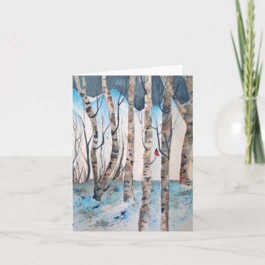 Notitiekaart met mannelijke kardinaal (Voorkant)