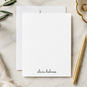 Notitiekaart Persoonlijke Minimalistische Naam B Notitiekaartje
