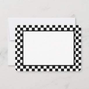 Notitiekaart-Zwart & Wit Ruitjes Notitiekaartje