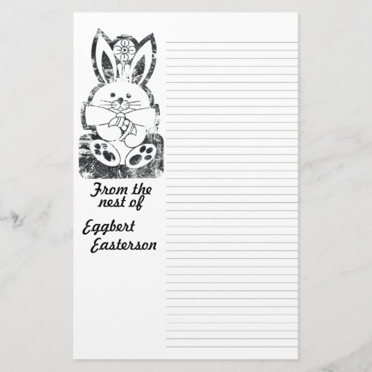 Notitiepapier Stationery Paashaas Grunge Lined Briefpapier (Voorkant)