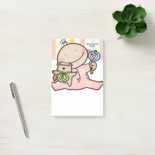 Notities Baby meisje streep Post-it® Notes (Kantoor)