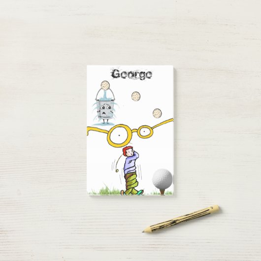 Notities Golfer  Post-it® Notes (Op bureau)