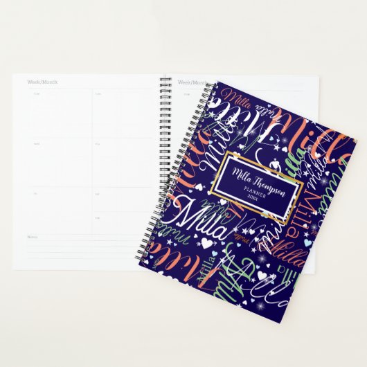 Notities Harten en sterren blauw Planner (Display)