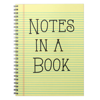 Notities in een boek, geel juridisch pad, Spiral N Notitieboek