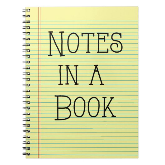 Notities in een boek, geel juridisch pad, Spiral N Notitieboek (Voorkant)