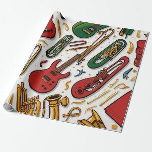 Notities & instrumenten Muzikale viering Verjaarda Cadeaupapier