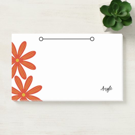 Notities met bloem en naamlabel post-it® notes (Kantoor)